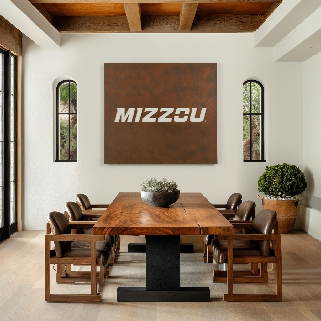 The Mizzou - Metal Wall Art- Square Umber
