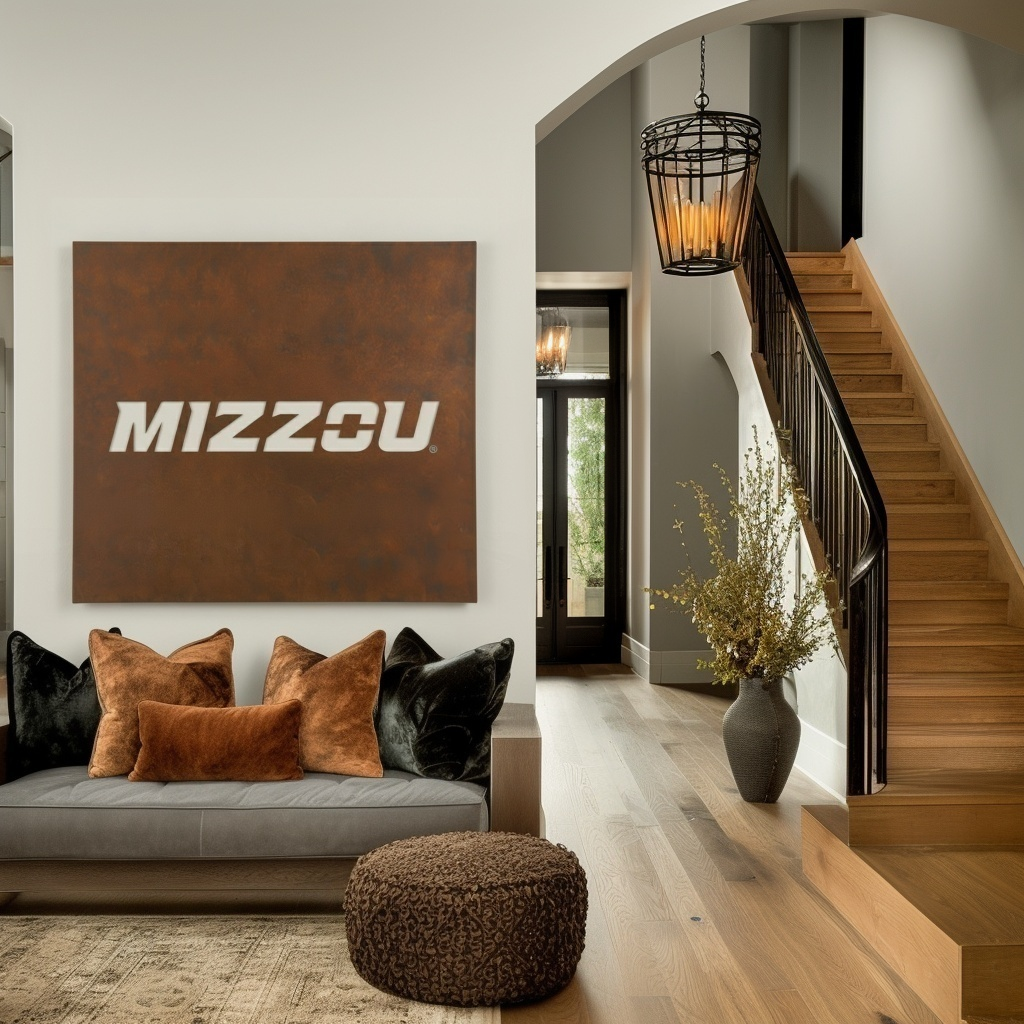 The Mizzou - Metal Wall Art- Square Umber