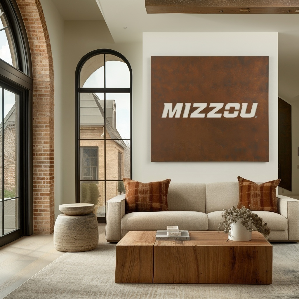 The Mizzou - Metal Wall Art- Square Umber