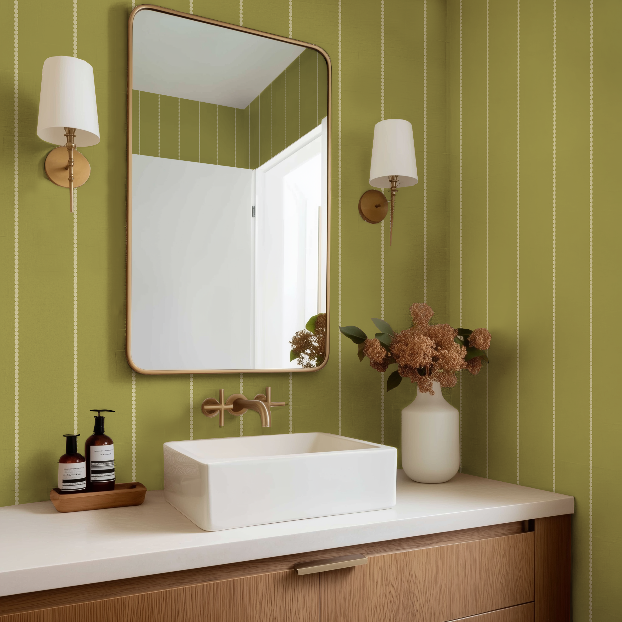 Araminta Green Wallpaper