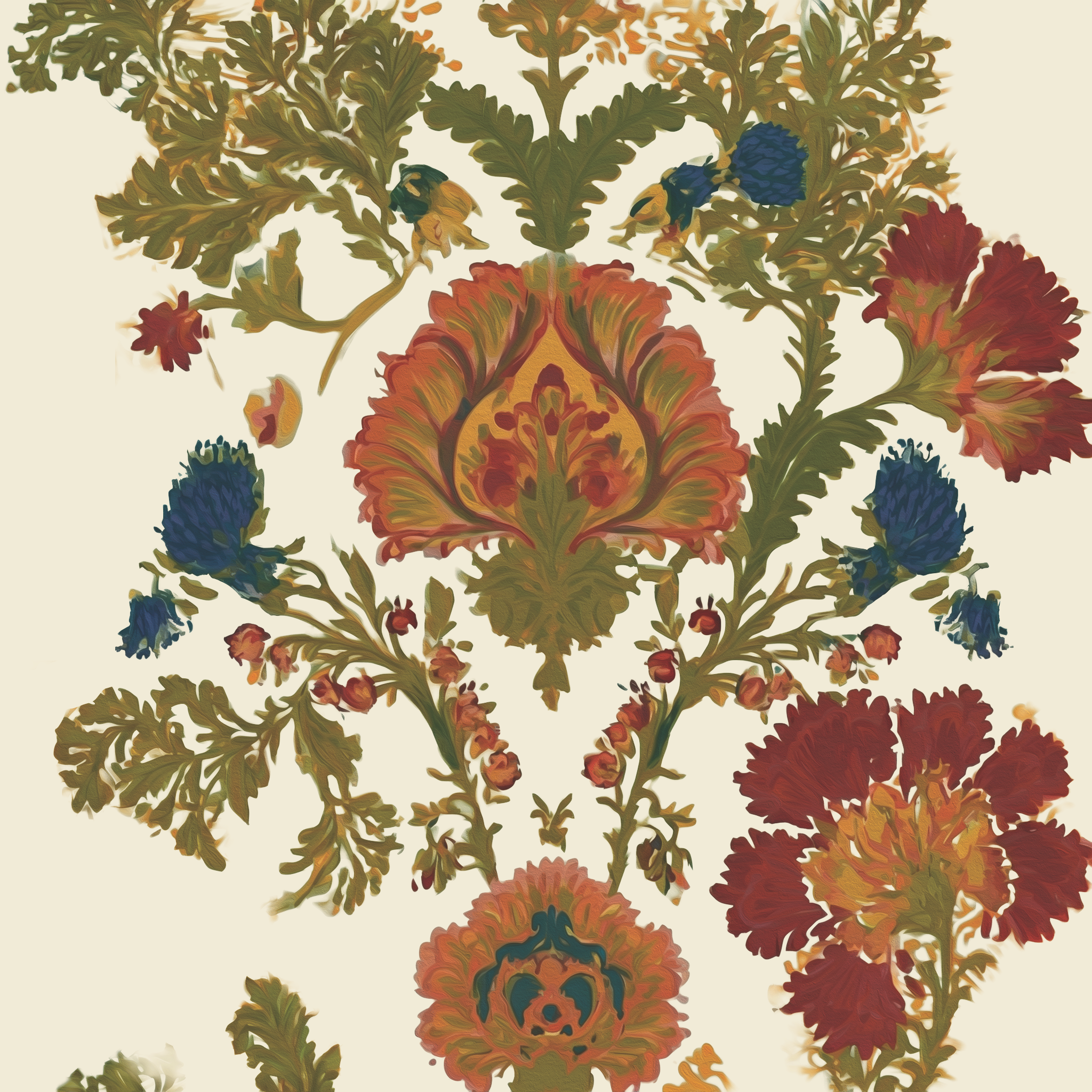 Fable Damask - Ivory Wallpaper