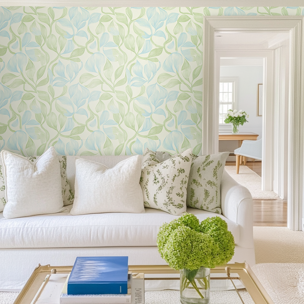 Blue Vinyl Wallpaper