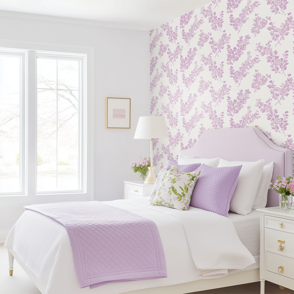 Lilac Stems Wallpaper