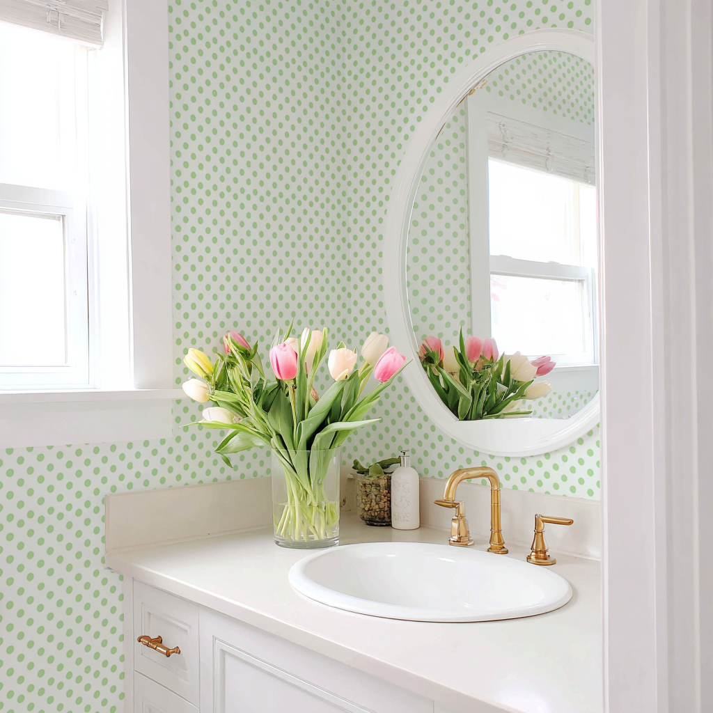 Classic Green Dots Wallpaper