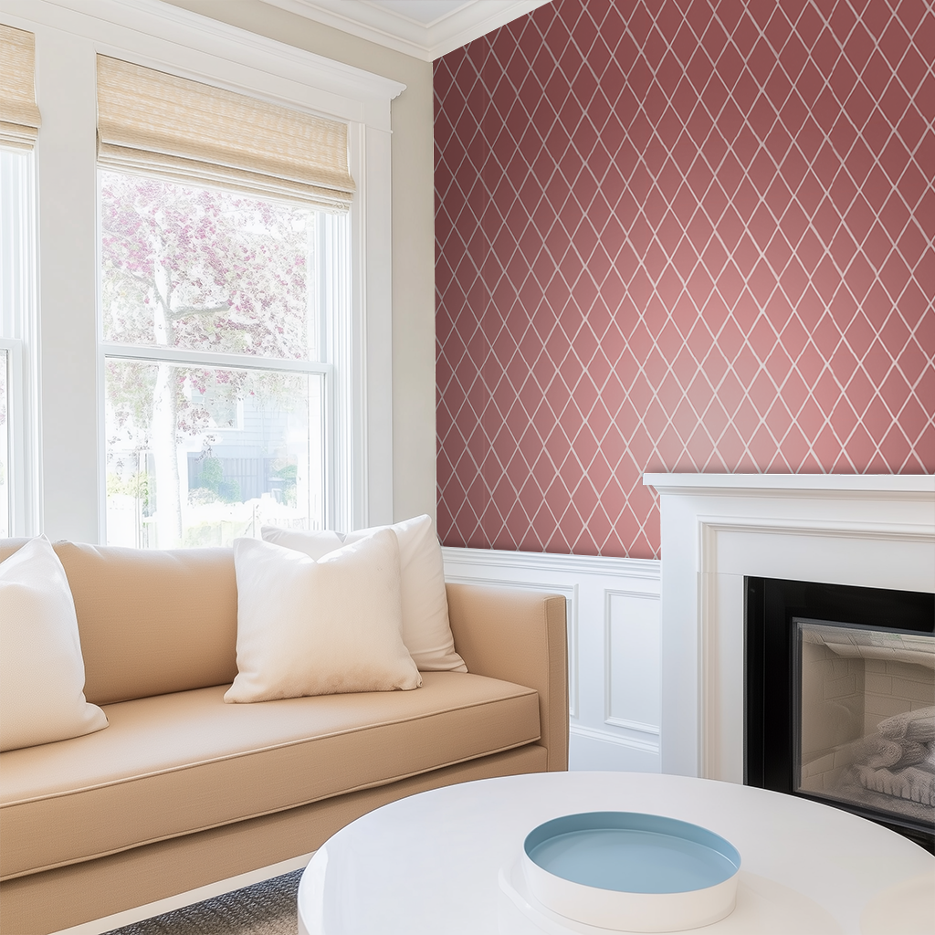Cranberry Crisscross Wallpaper