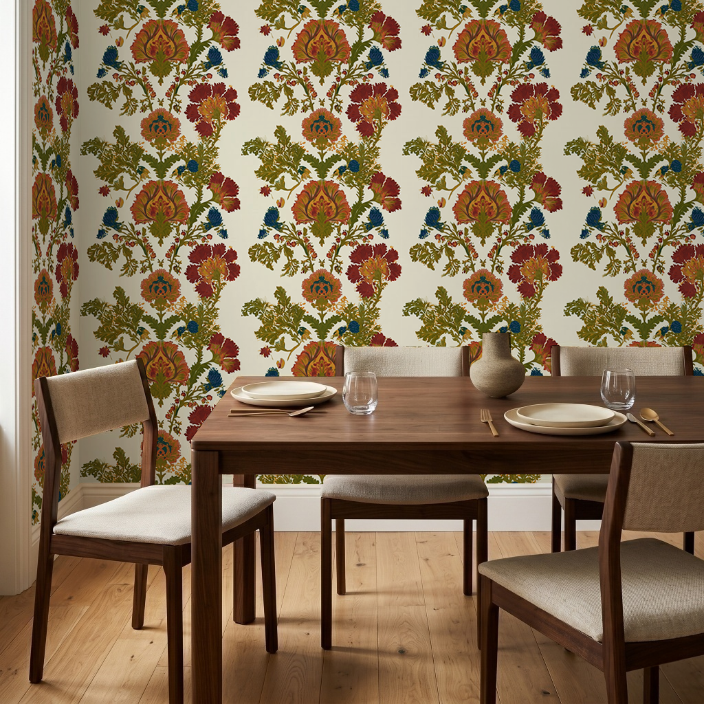 Fable Damask - Ivory Wallpaper