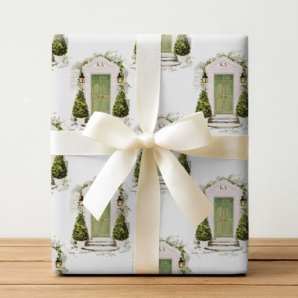 Green & White Cottage - Wrapping Paper