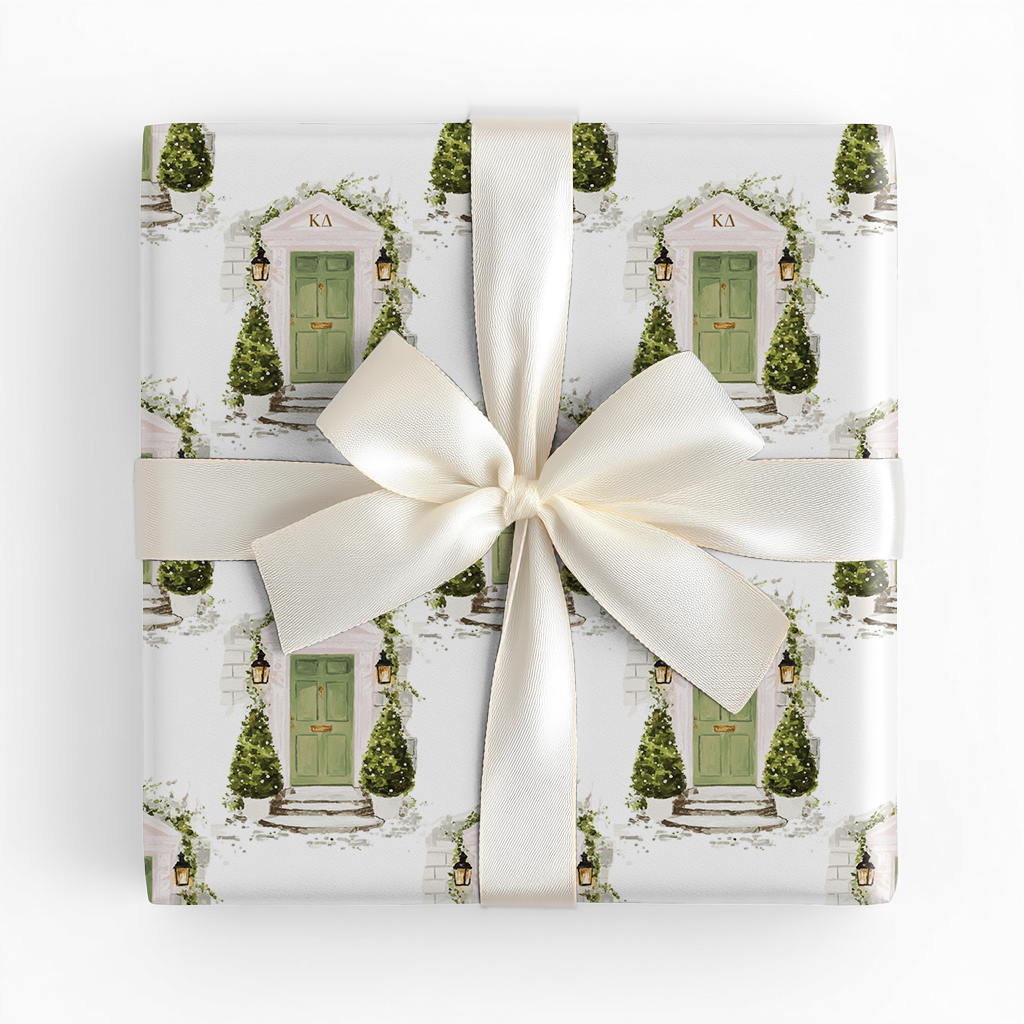 Green & White Cottage - Wrapping Paper