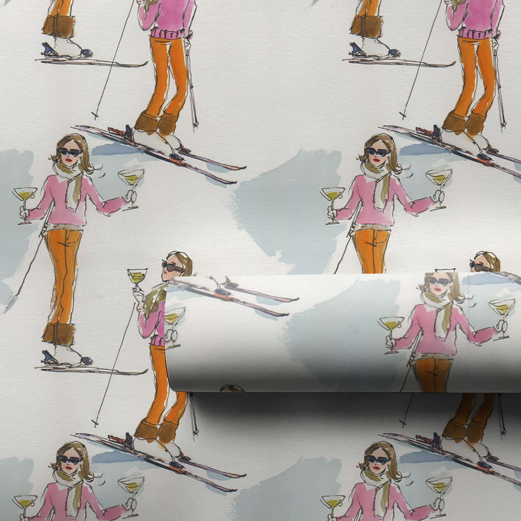 Merry Ski Girl - Wrapping Paper