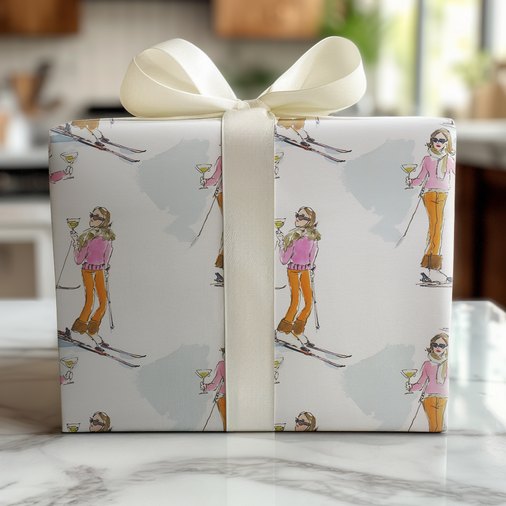 Merry Ski Girl - Wrapping Paper