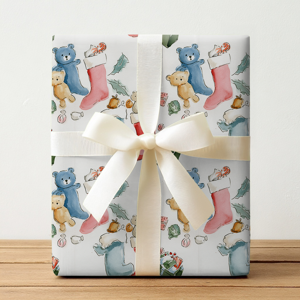 Teddy’s Stocking - Wrapping Paper