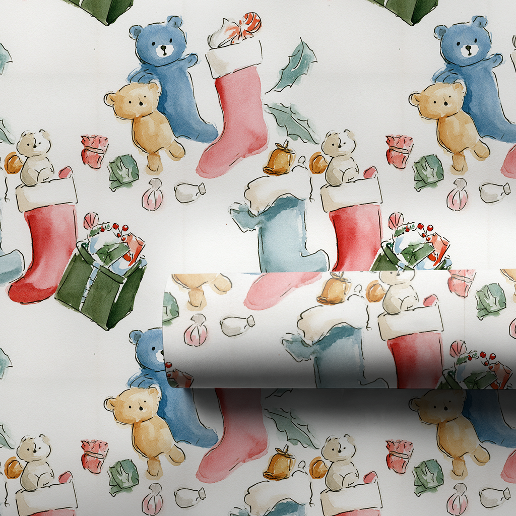 Teddy’s Stocking - Wrapping Paper