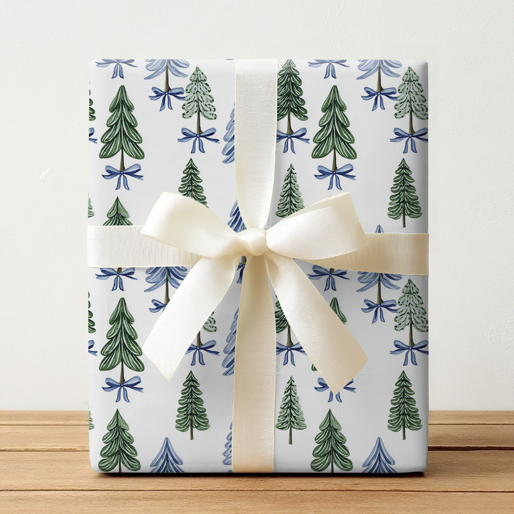 Blue Bow - Wrapping Paper