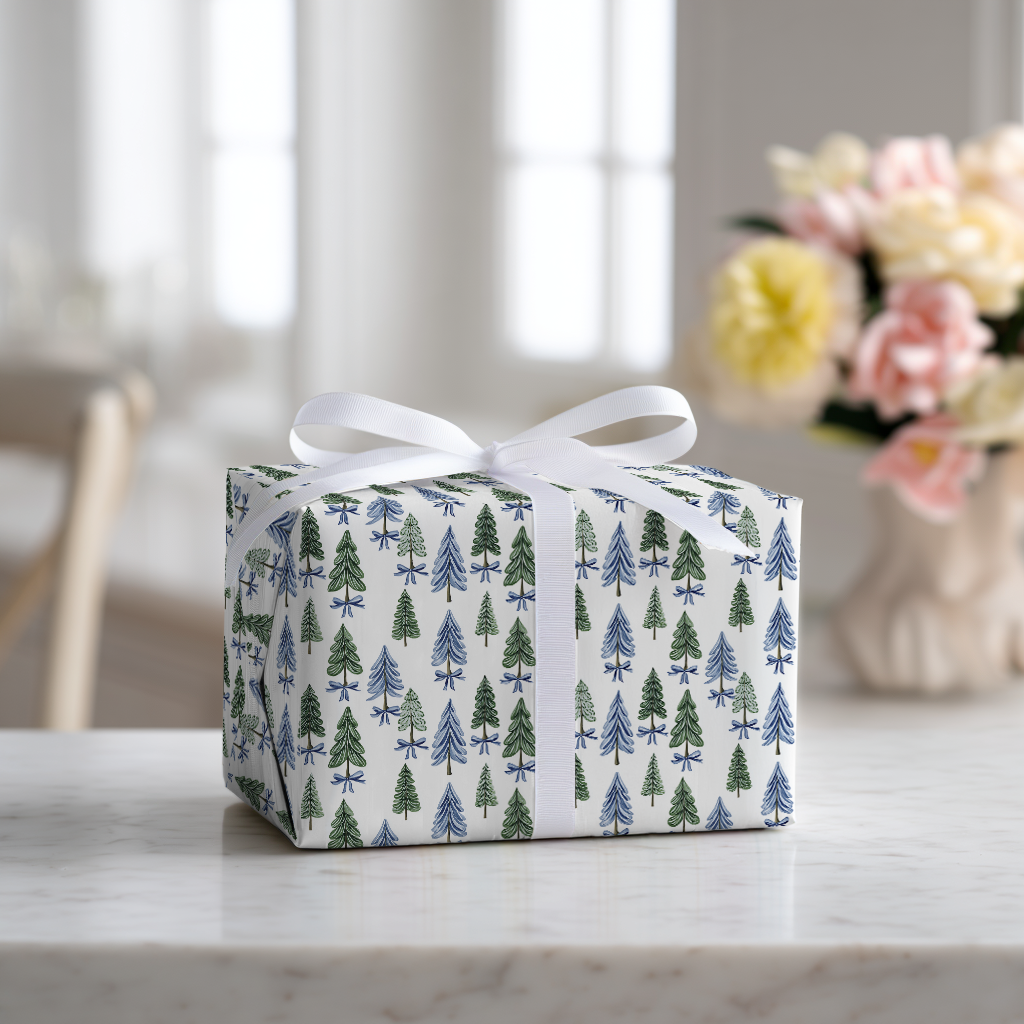 Blue Bow - Wrapping Paper