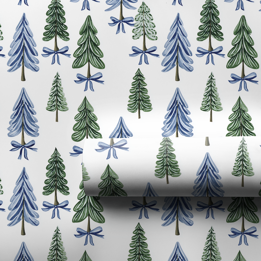 Blue Bow - Wrapping Paper