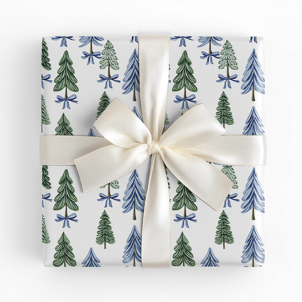 Blue Bow - Wrapping Paper