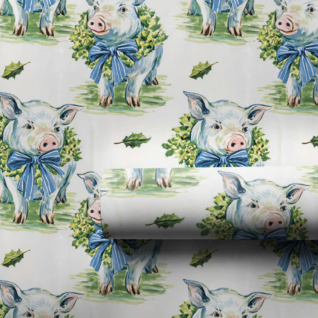 Wreath the Pig - Wrapping Paper