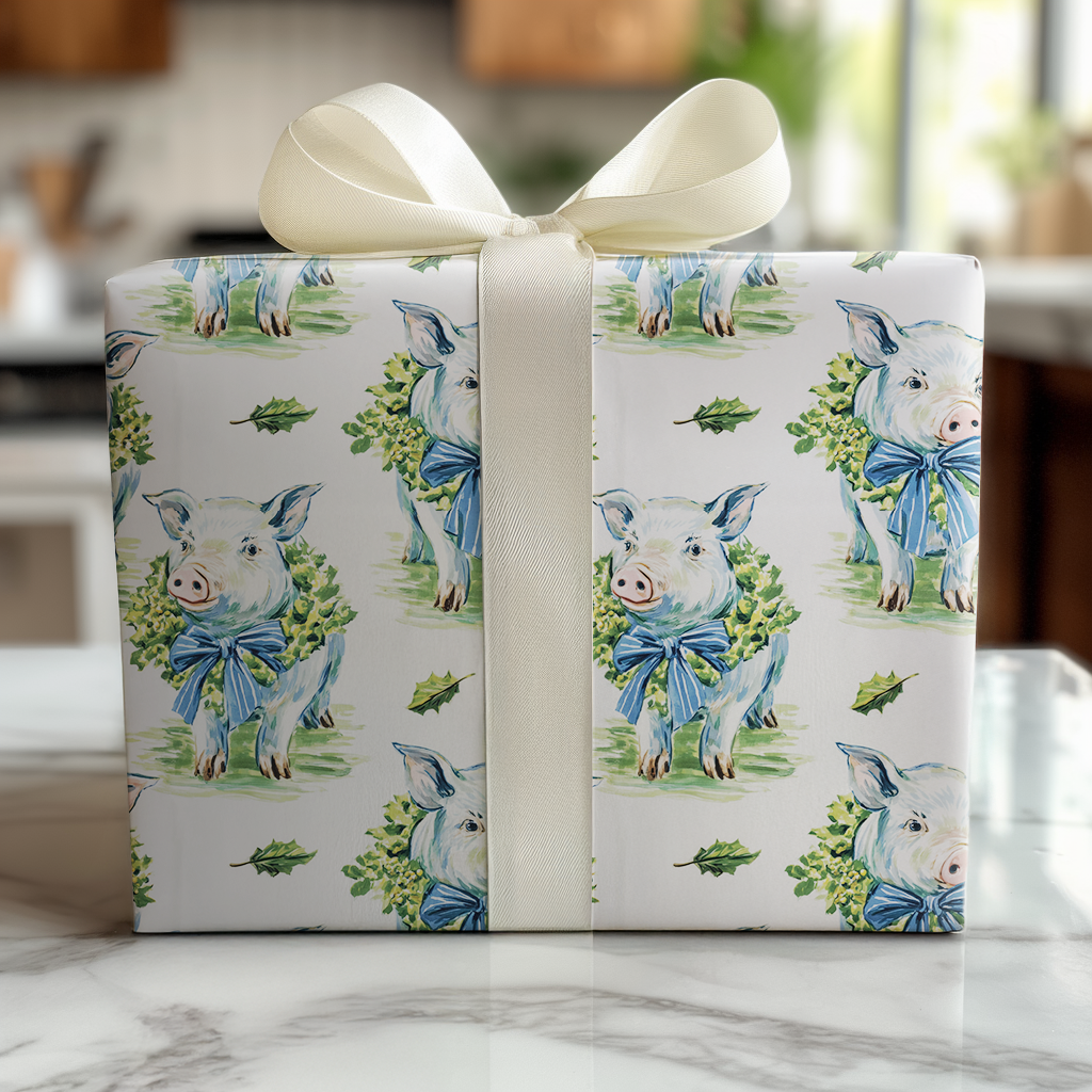Wreath the Pig - Wrapping Paper
