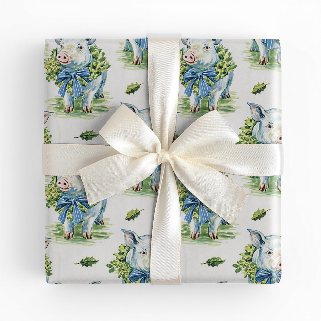 Wreath the Pig - Wrapping Paper