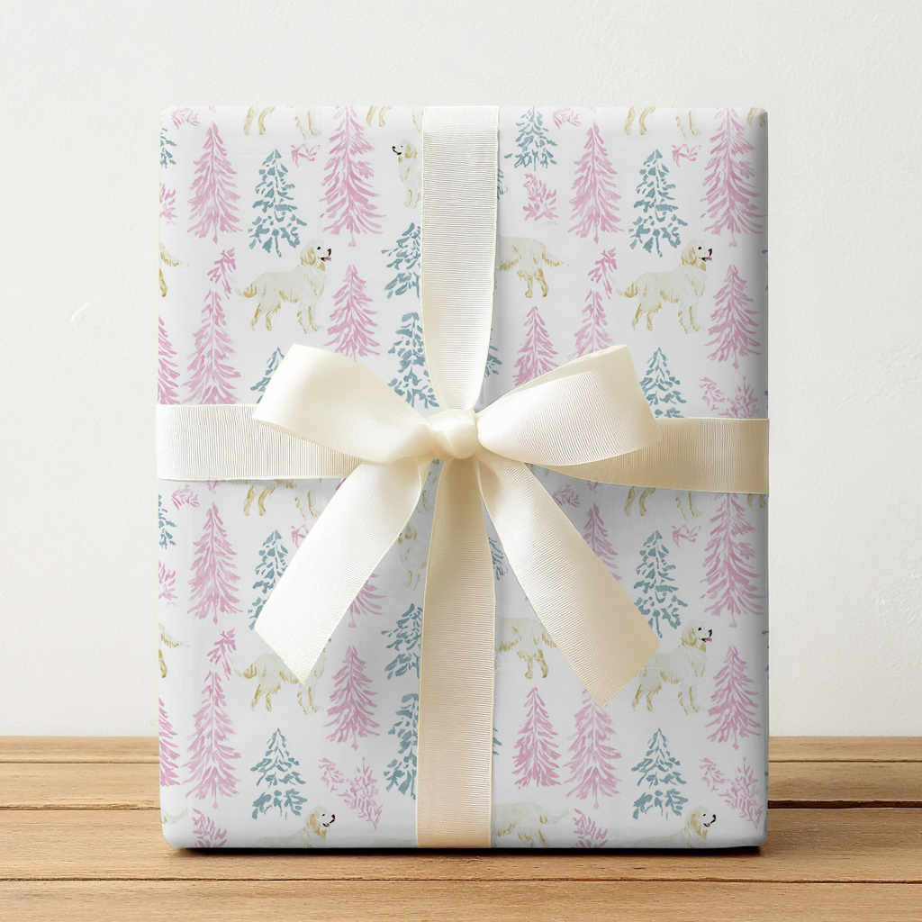 Pastel Golden Holiday - Wrapping Paper