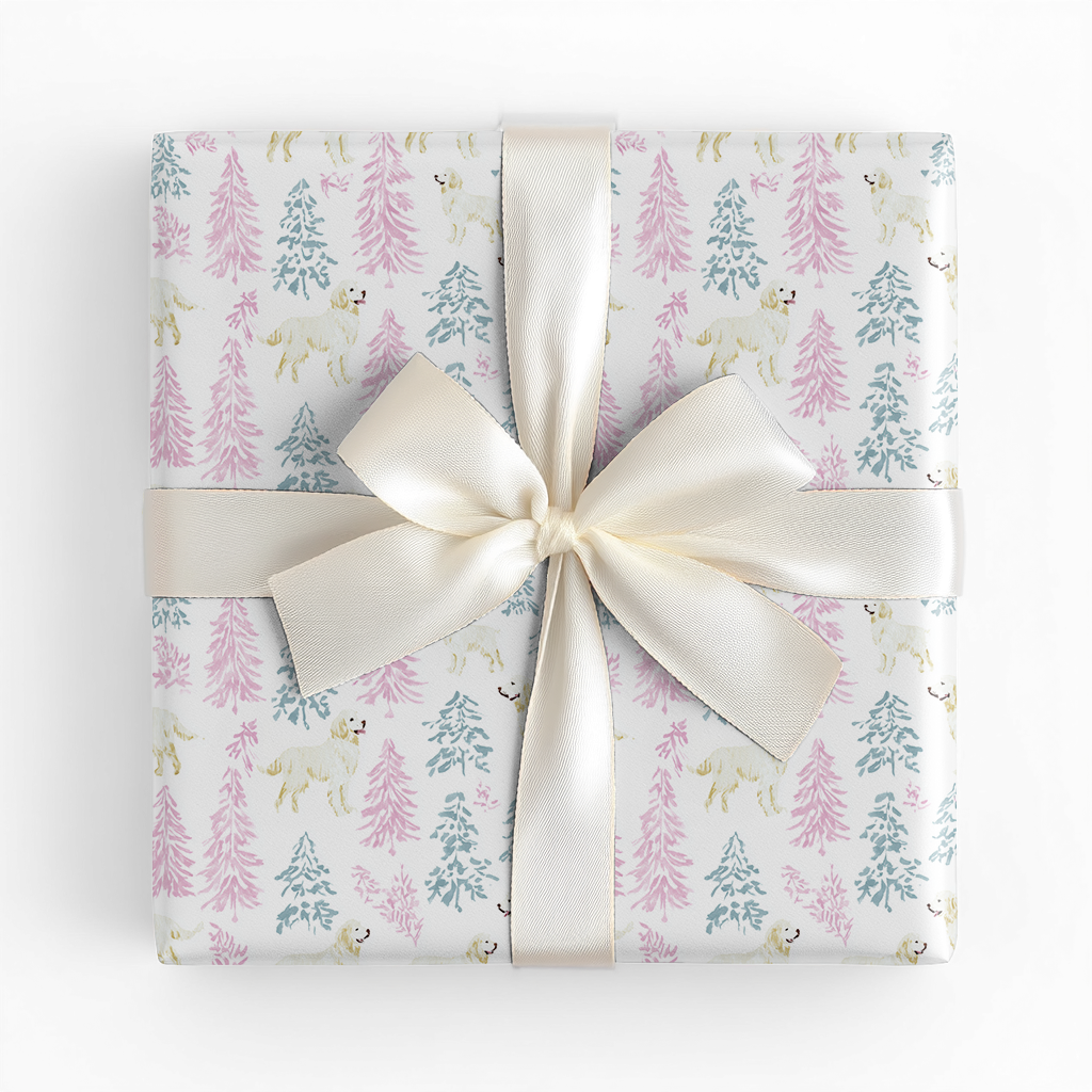 Pastel Golden Holiday - Wrapping Paper