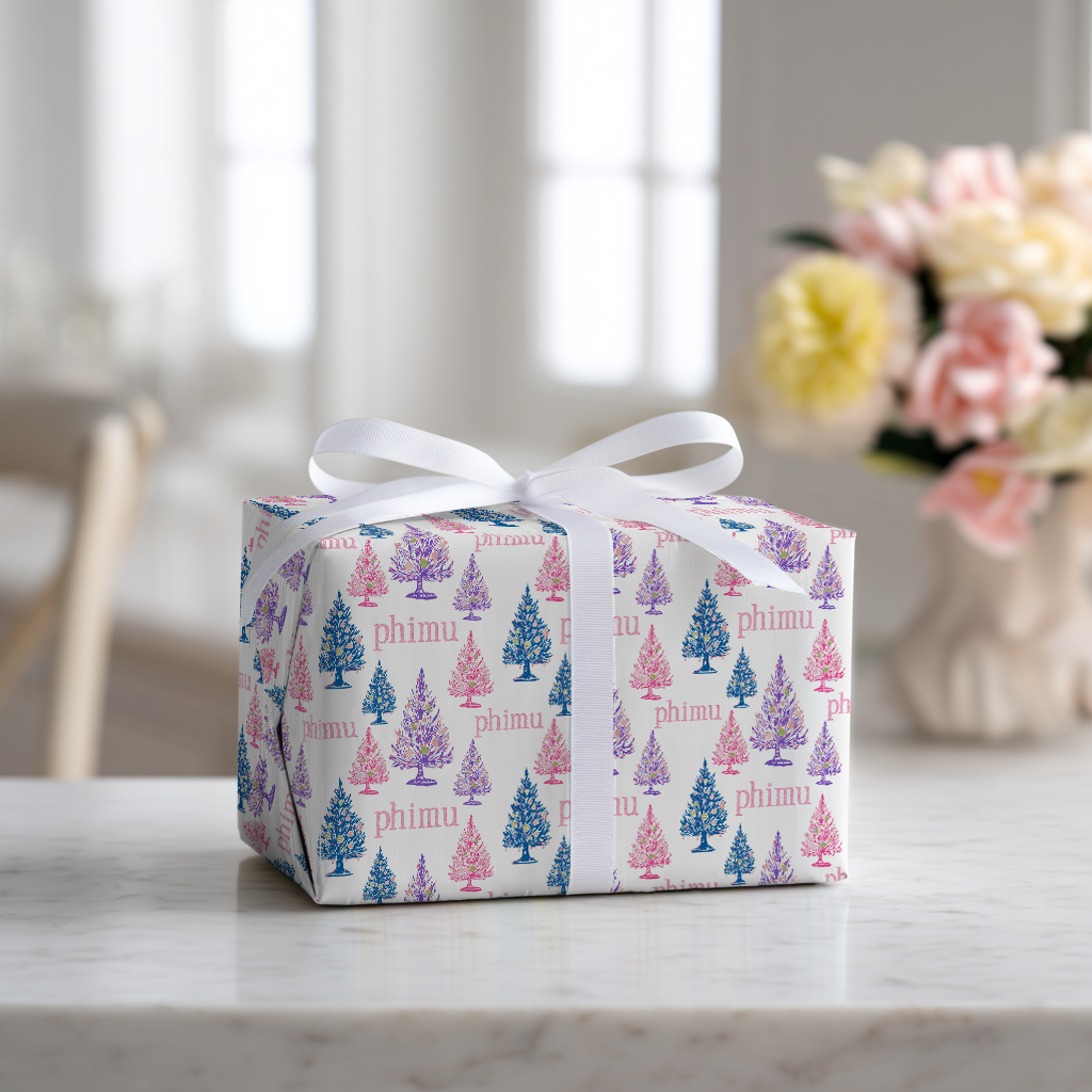 Phi Mu Holiday Pines - Wrapping Paper