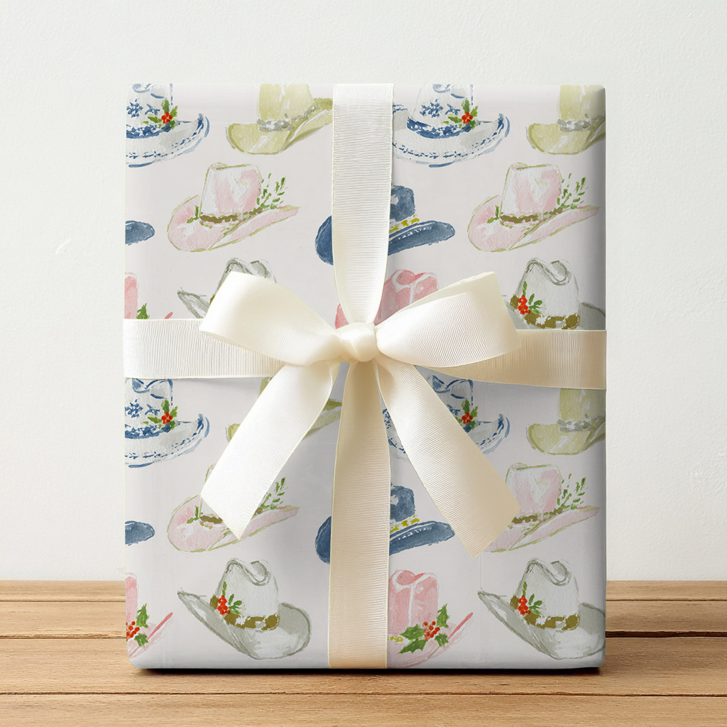 Hats With Holly - Wrapping Paper