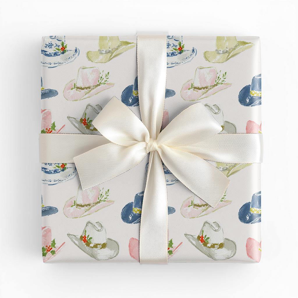Hats With Holly - Wrapping Paper