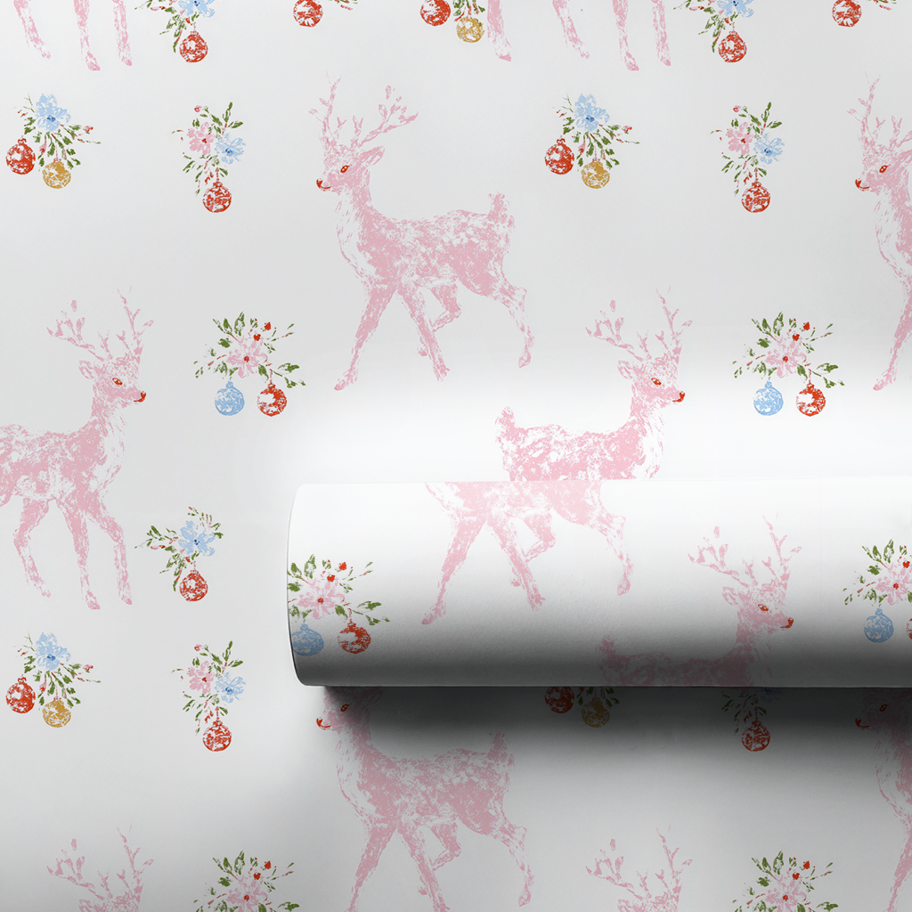 Pink Rudolph - Wrapping Paper