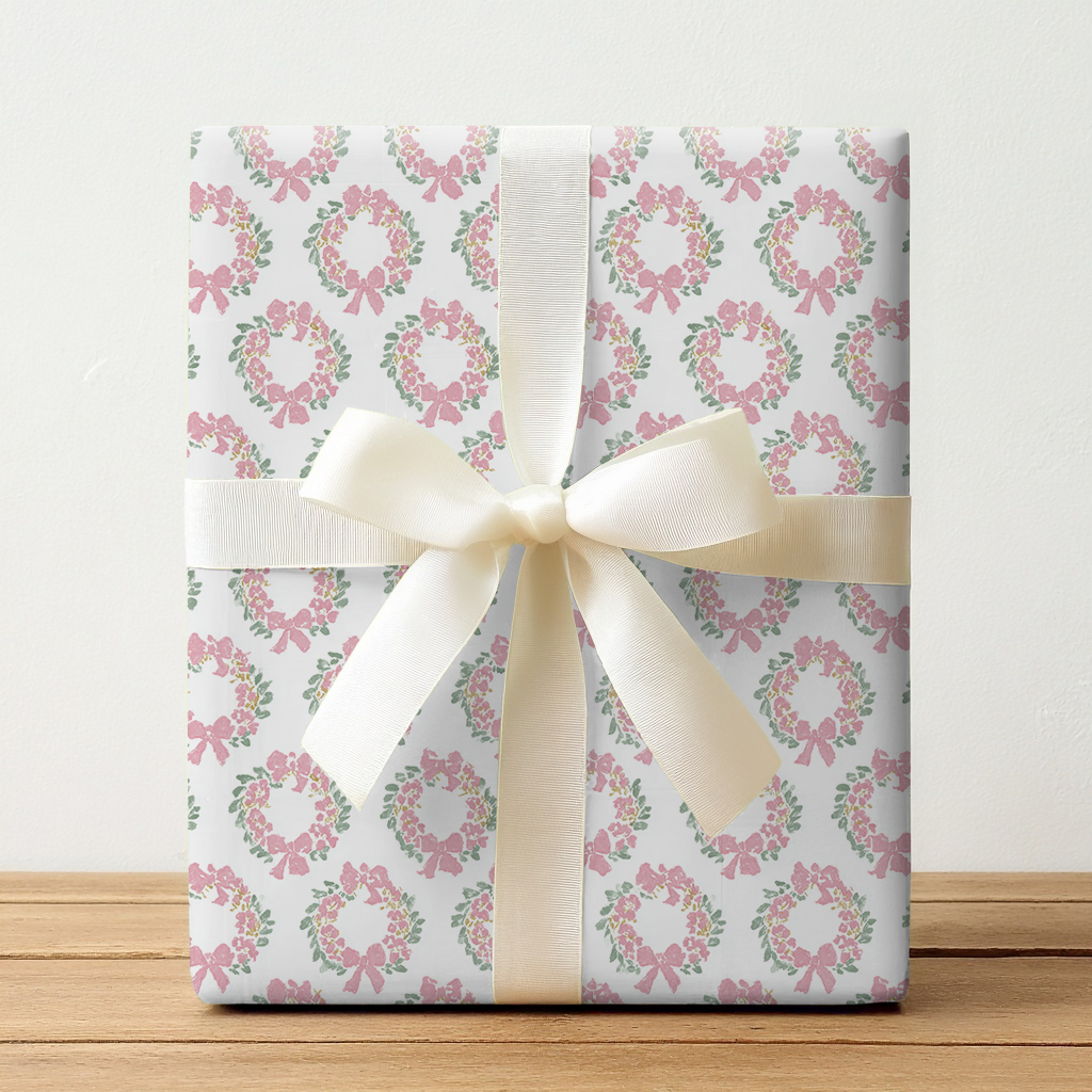 Blush Wreaths - Wrapping Paper