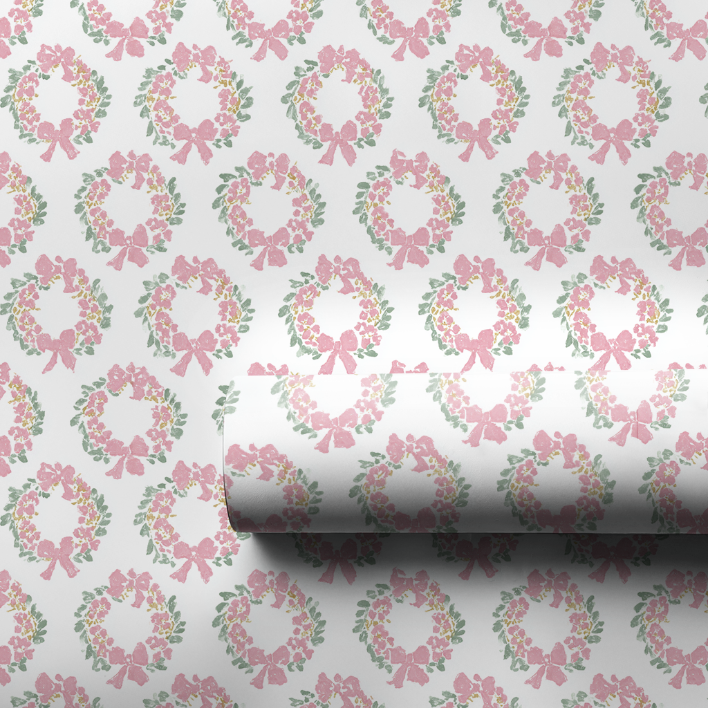 Blush Wreaths - Wrapping Paper