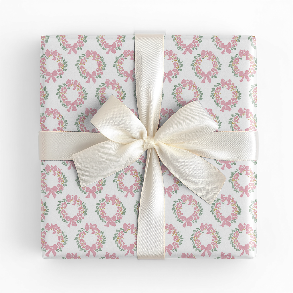 Blush Wreaths - Wrapping Paper