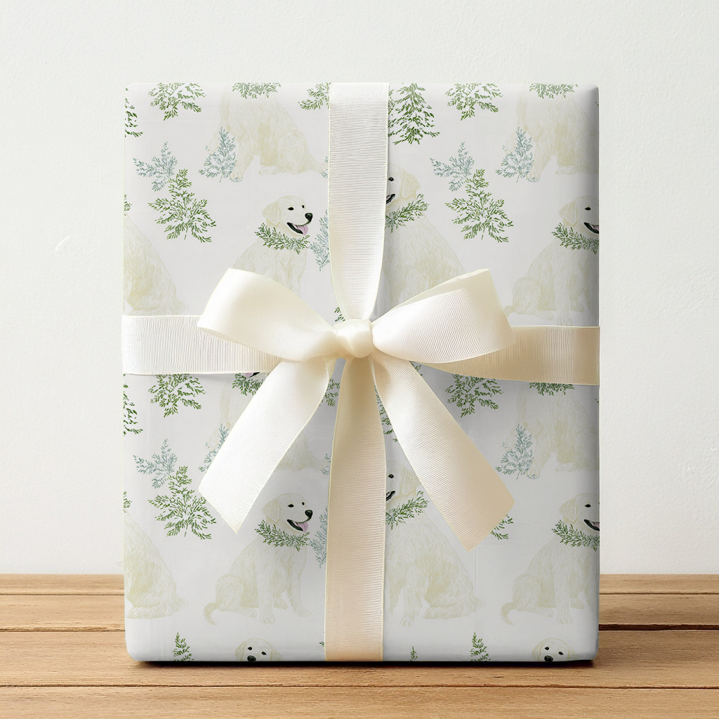Dogs and Wreaths - Wrapping Paper