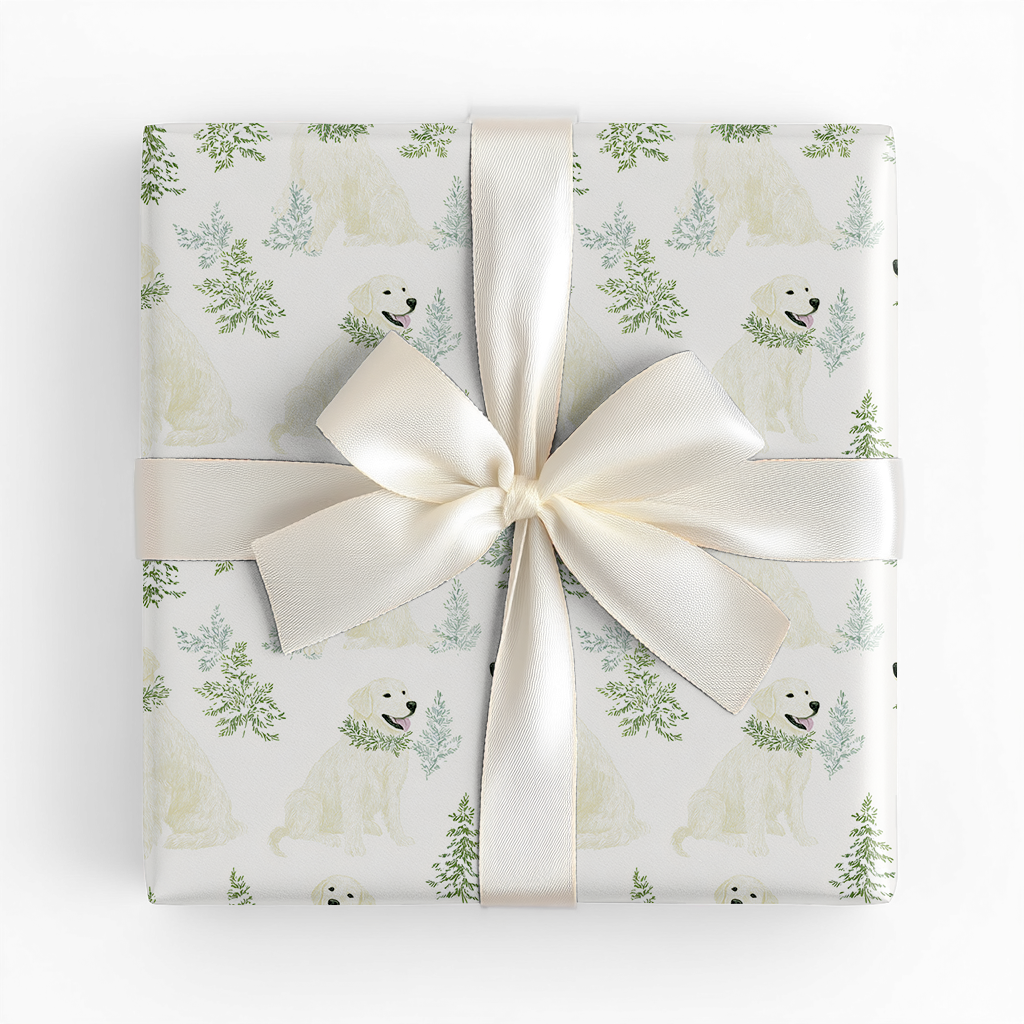 Dogs and Wreaths - Wrapping Paper
