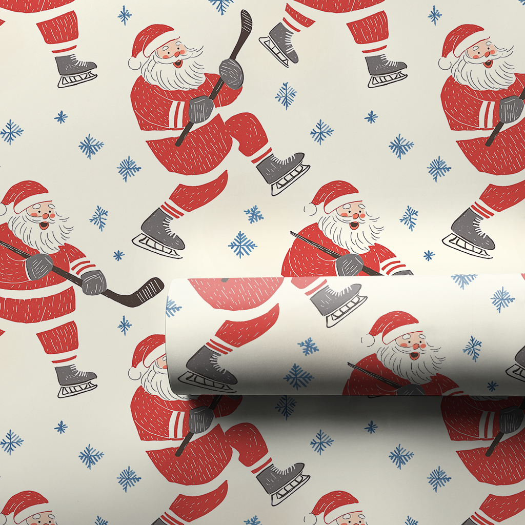 Hockey Santa - Wrapping Paper