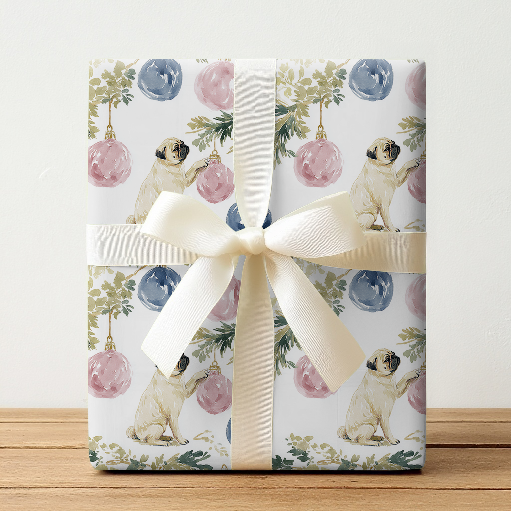 Festive Pug Life - Wrapping Paper