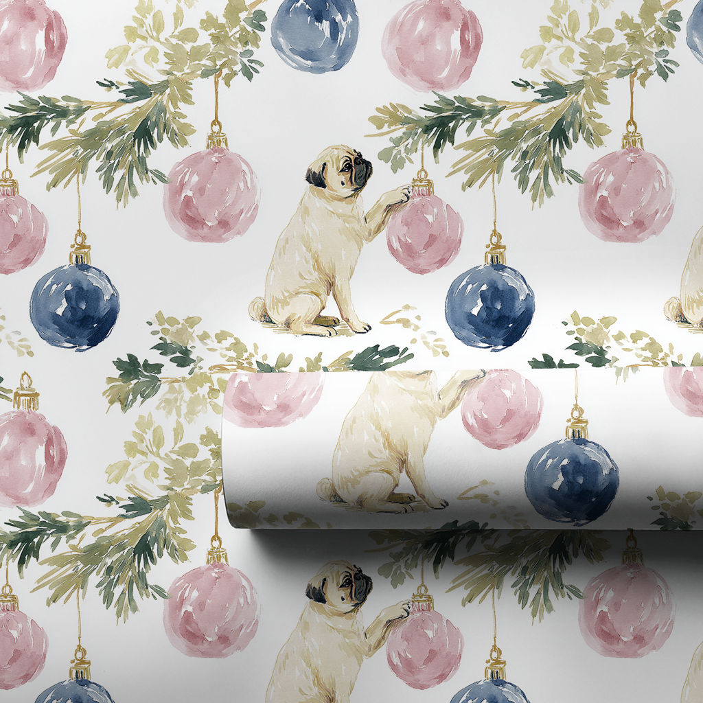 Festive Pug Life - Wrapping Paper