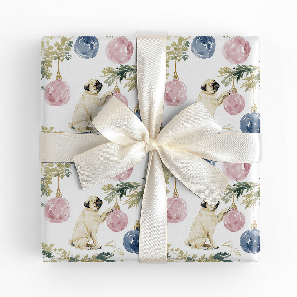 Festive Pug Life - Wrapping Paper