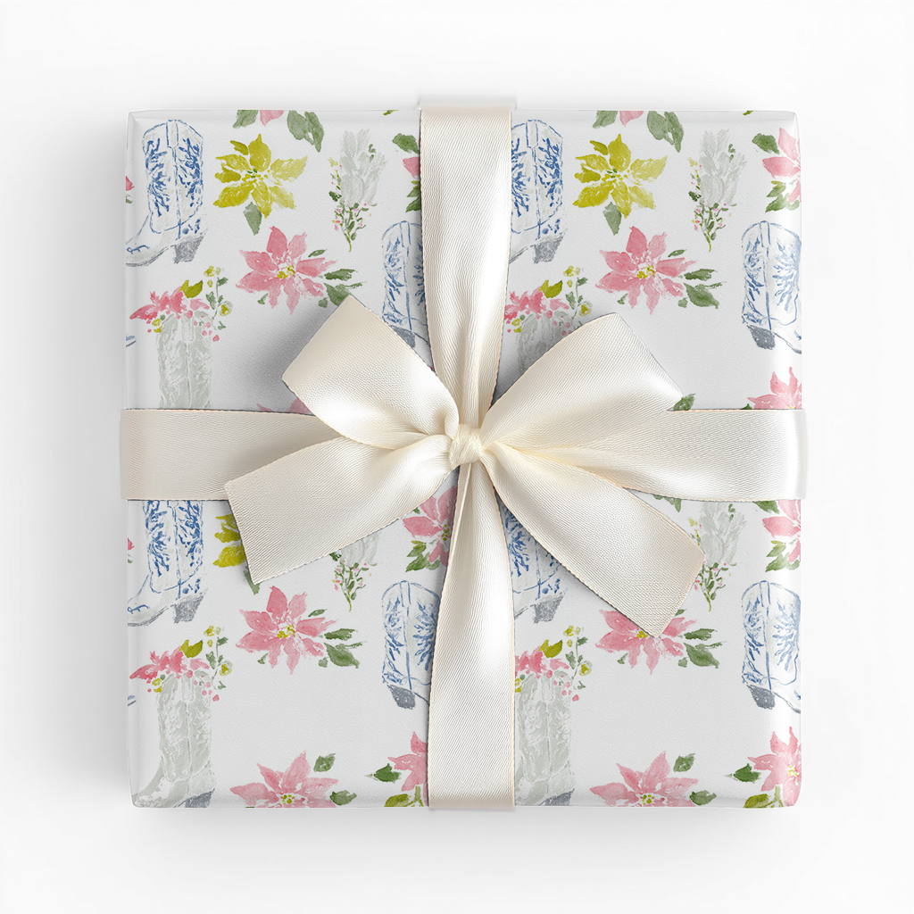Poinsettas in Boots - Wrapping Paper