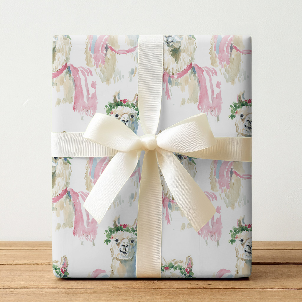 Noel Llama-Wrapping Paper