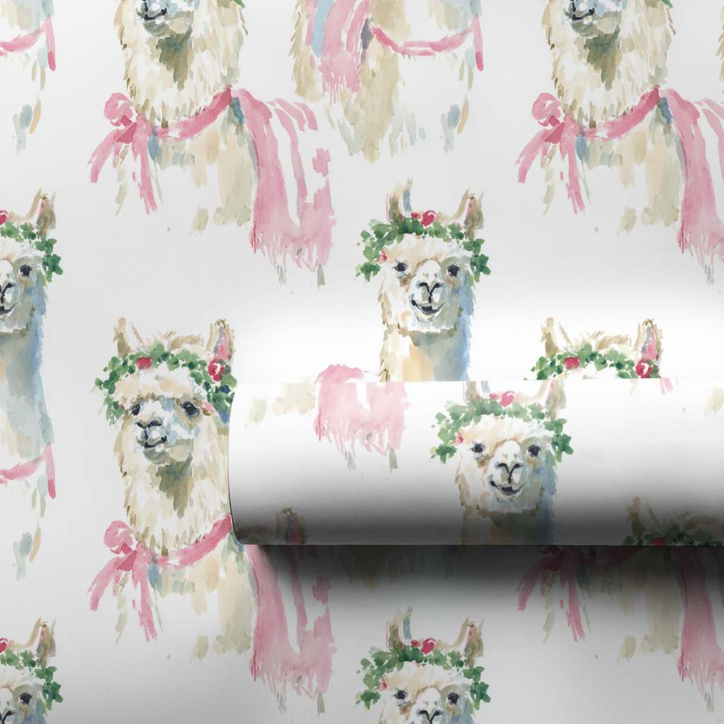 Noel Llama-Wrapping Paper
