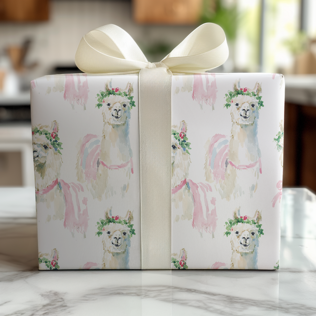 Noel Llama-Wrapping Paper