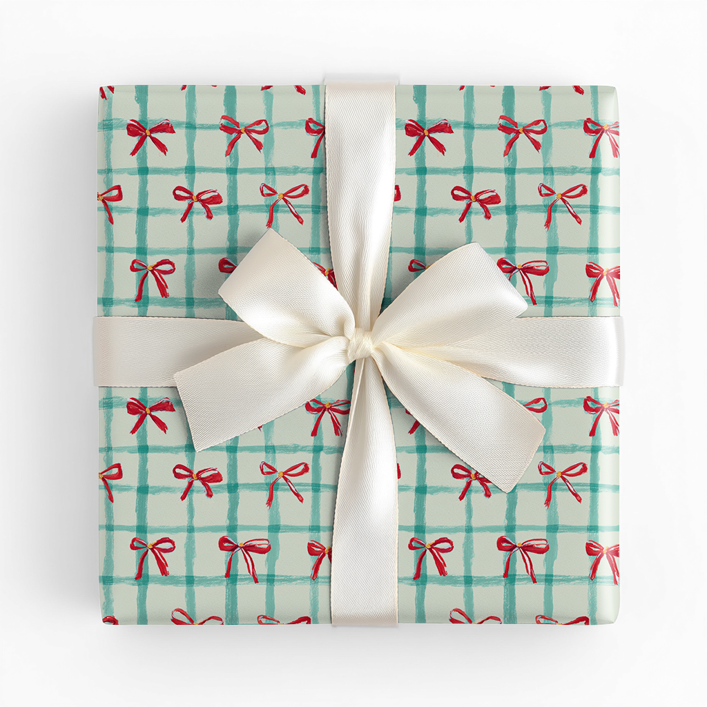 Christmas Bows and Plaid - Wrapping Paper