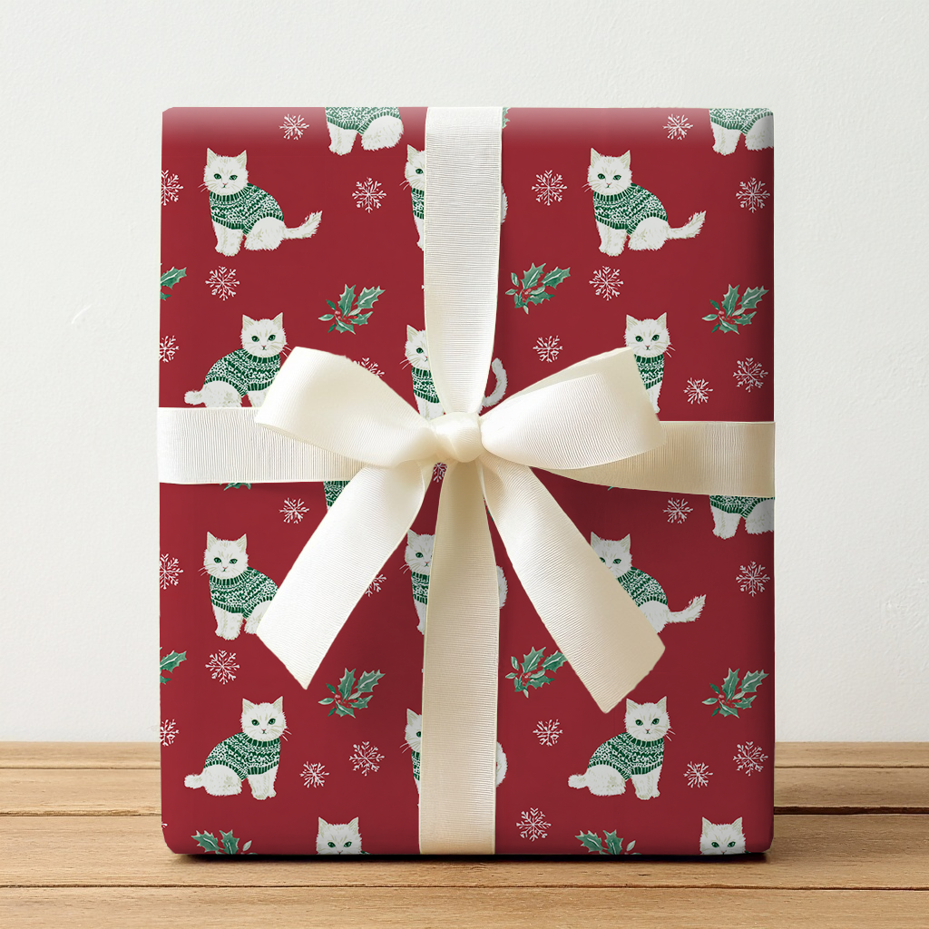 Snowy Sweater Kitty - Wrapping Paper
