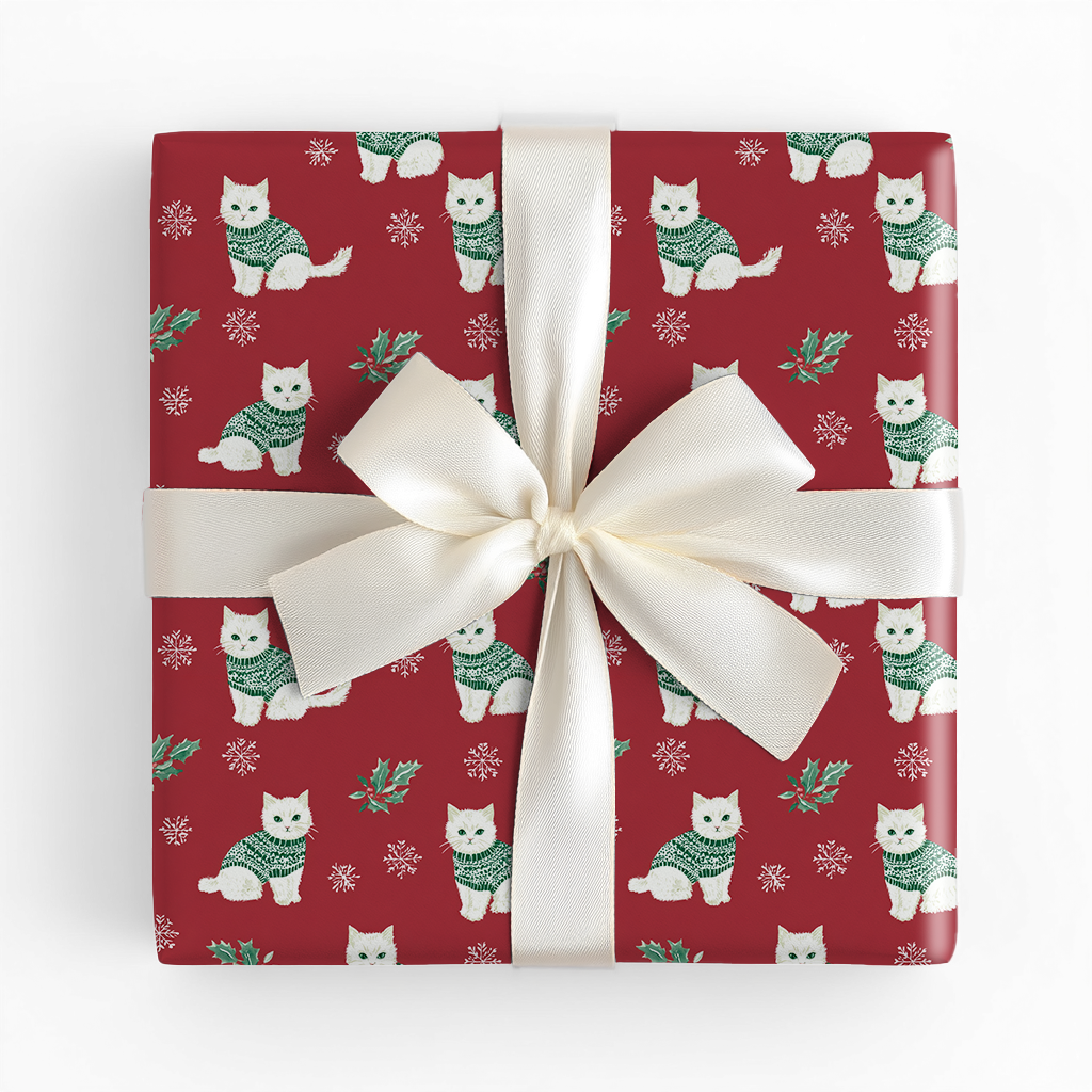Snowy Sweater Kitty - Wrapping Paper