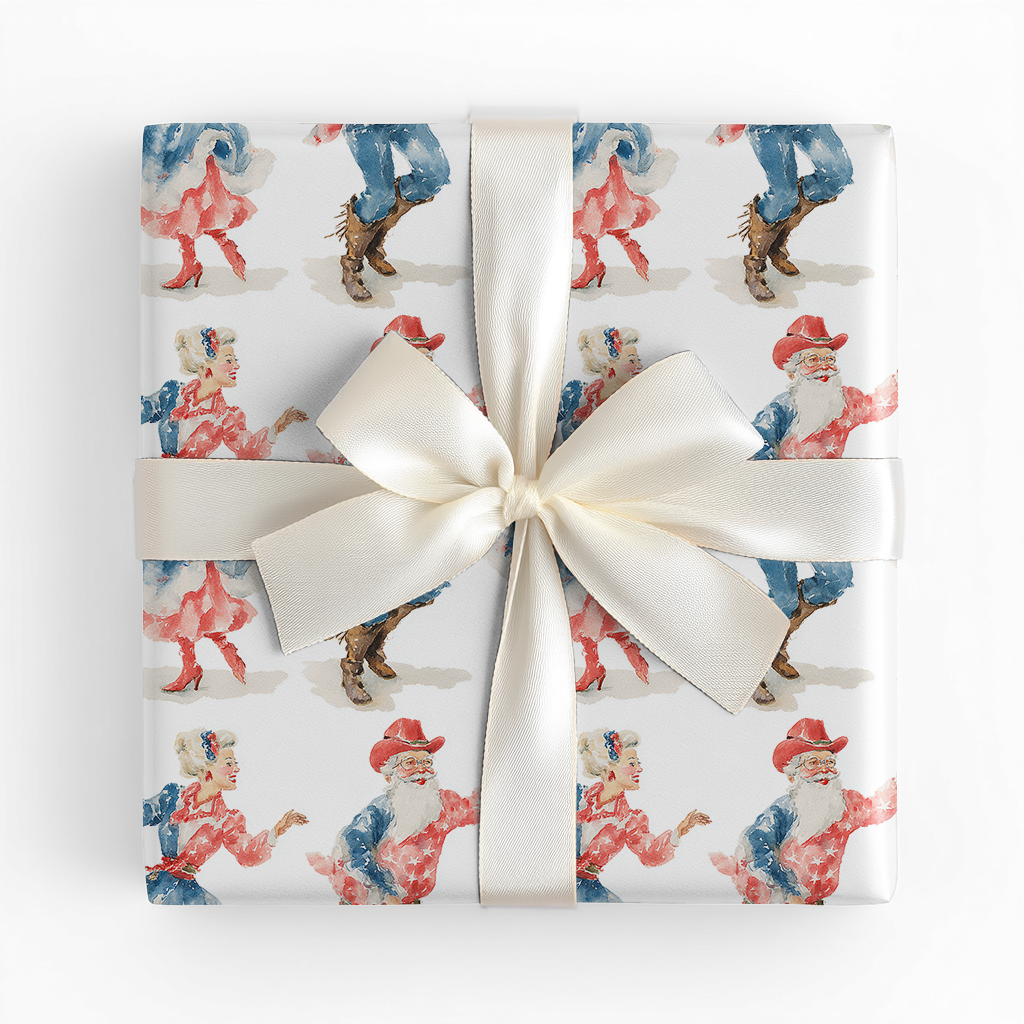 Line Dance with Santa - Wrapping Paper