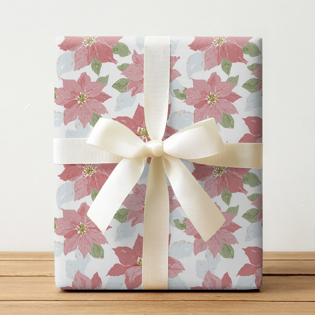 Pastel Poinsettas - Wrapping Paper