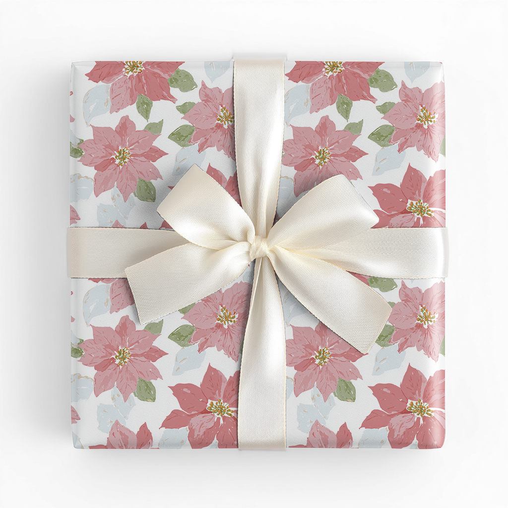 Pastel Poinsettas - Wrapping Paper