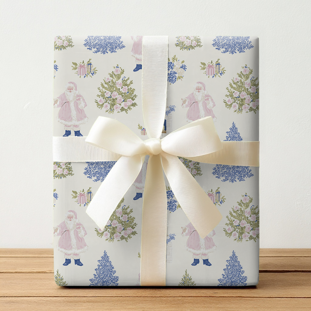 Floral Santa - Wrapping Paper