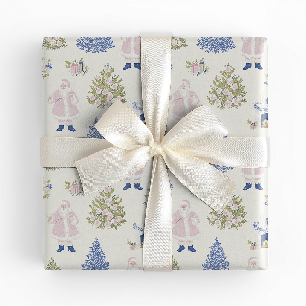 Floral Santa - Wrapping Paper